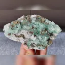 Natural Green Cubic Fluorite and Quartz Symbiosis comes from Zhejiang,China 130*80*30MM - image 3