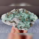 Natural Green Cubic Fluorite and Quartz Symbiosis comes from Zhejiang,China 130*80*30MM - image 2