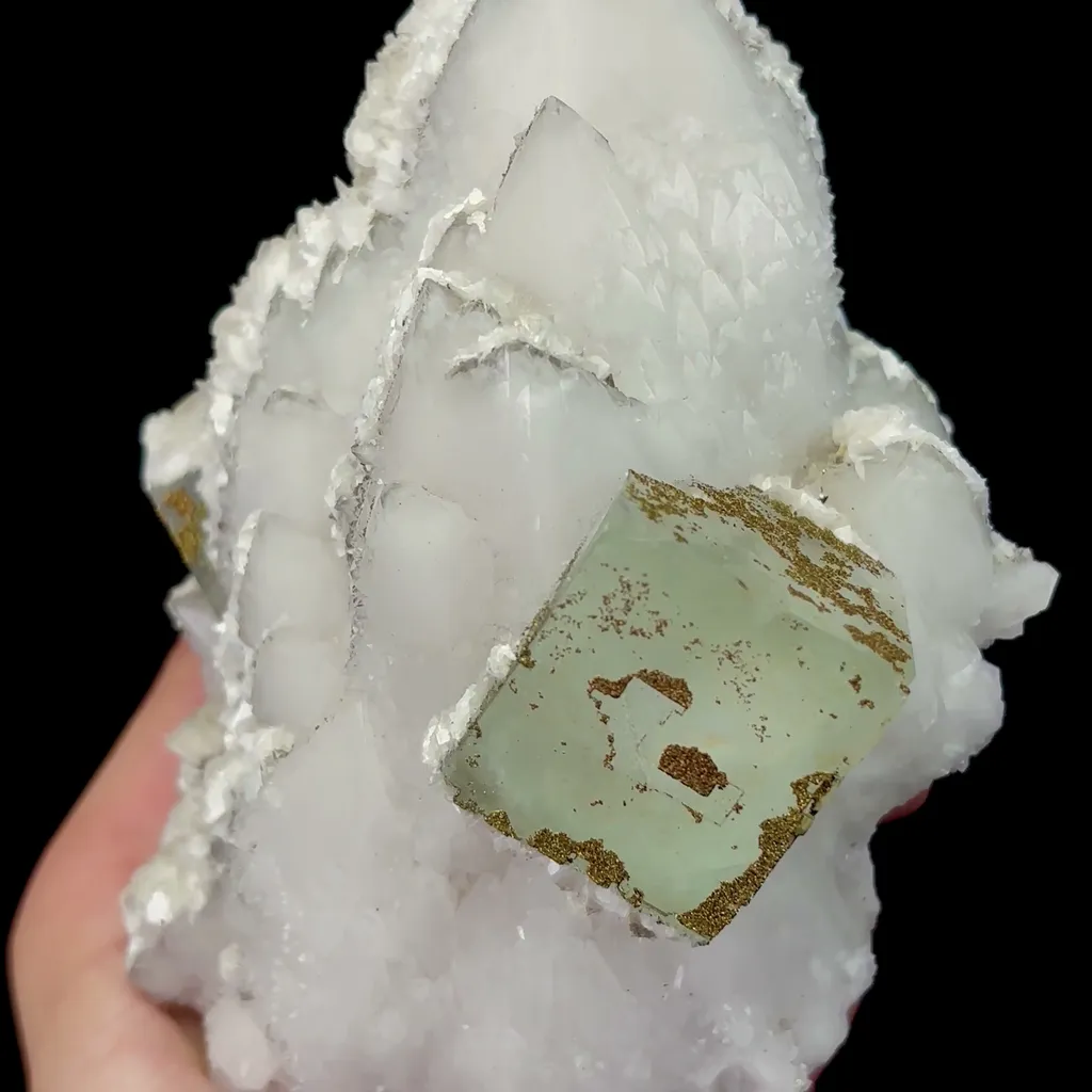 Natural Green Cubic Fluorite and White Crystal Mineral Specimen,High Quality Specimen,YAO GANG XIAN,HUNAN,CHINA(130*103*87mm) - image 4