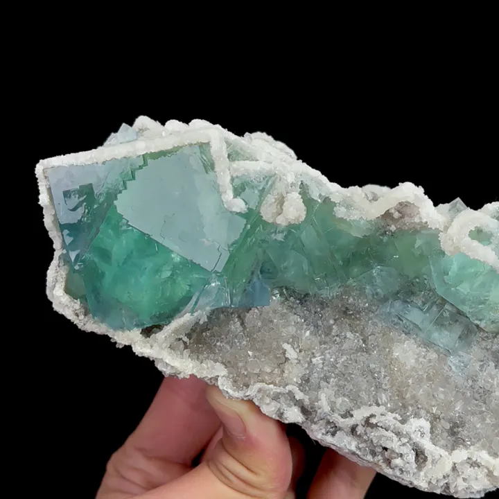 Natural Green Cubic Fluorite, Calcite and Quartz, Mineral Specimen:Xianghualing,Hunan (170*100*70MM) - image 3