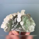 Natural Green Cubic Fluorite & Calcite, Mineral Specimens: Xianghualing,Hunan (110*75*45MM) - image 1