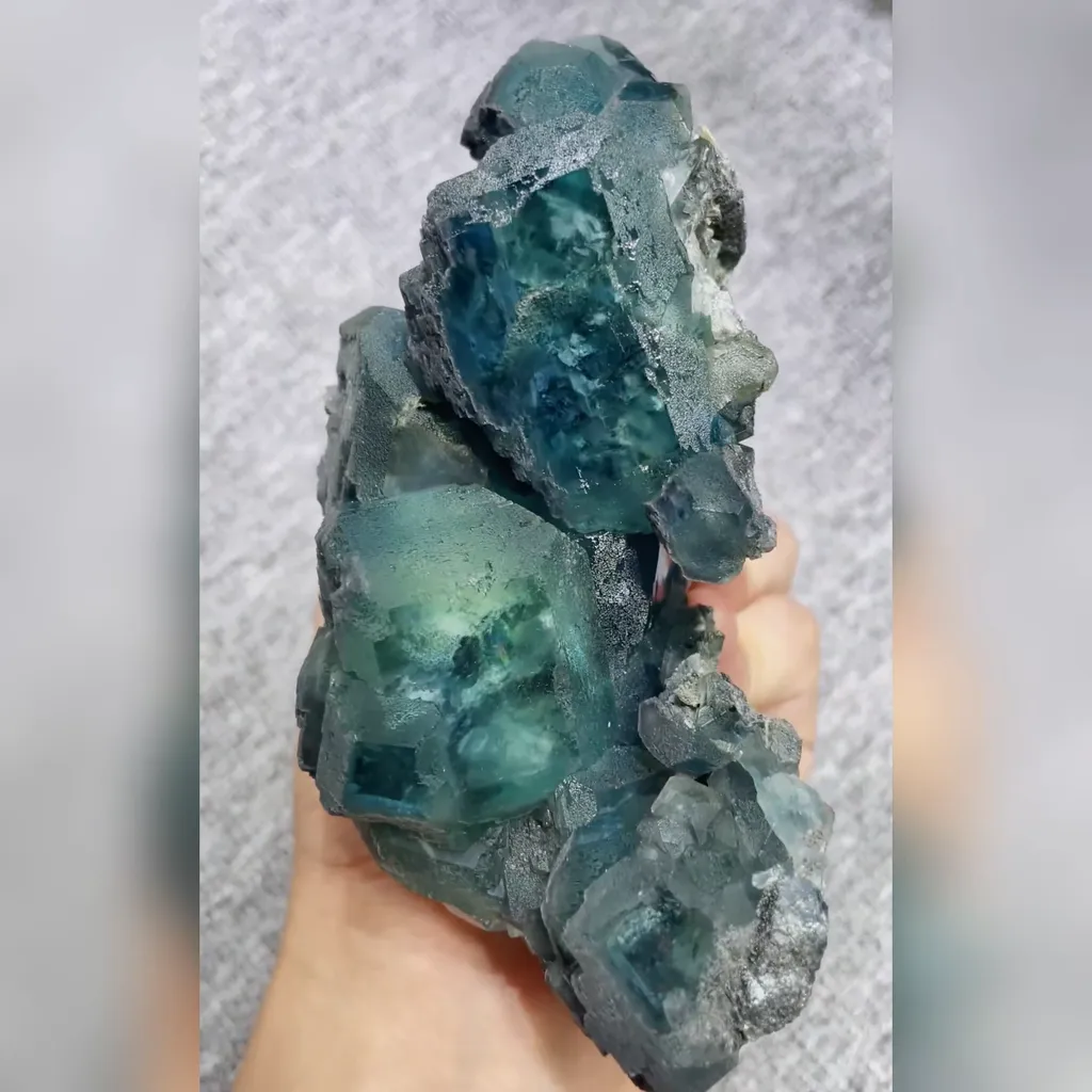 Natural Green Cubic Fluorite comes from Fujian,China 70*150*60MM - image 3