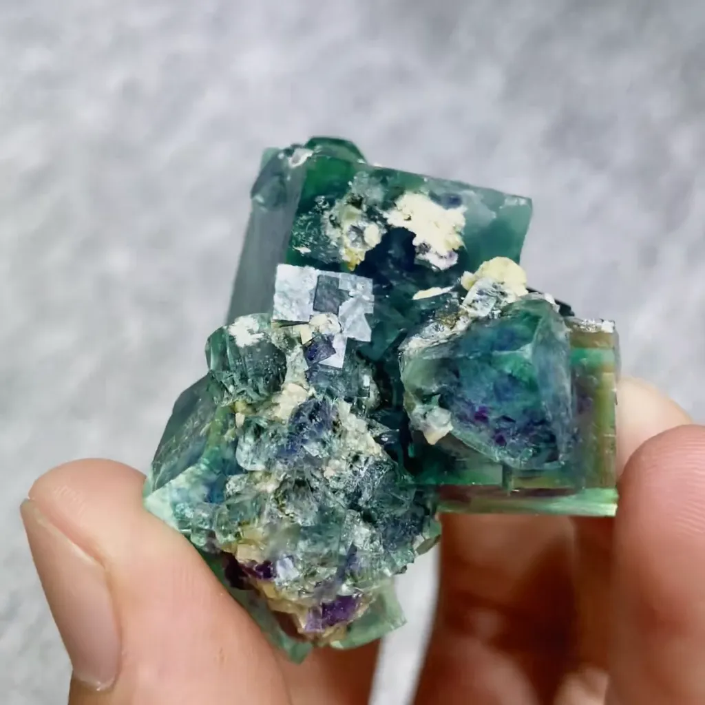 Natural Green Cubic Fluorite comes from Inner Mongolia,China 45*30*30MM - image 3