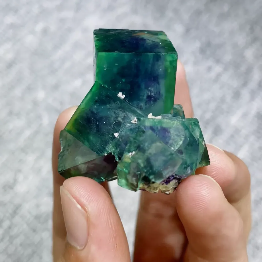 Natural Green Cubic Fluorite comes from Inner Mongolia,China 45*30*30MM image