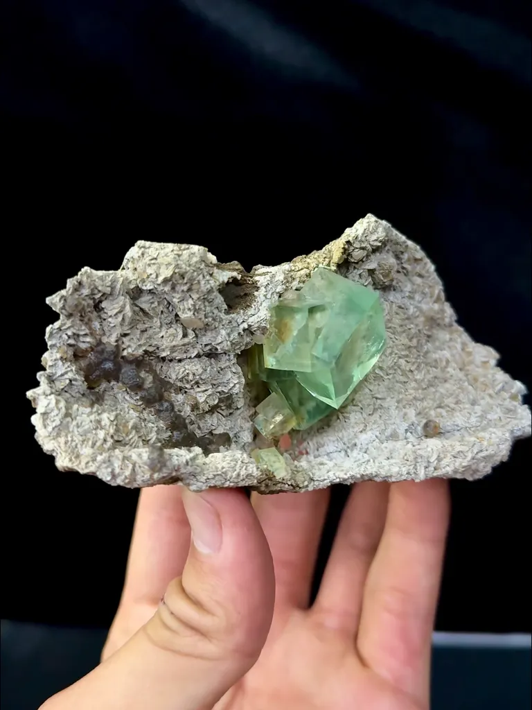 Natural Green Cubic Fluorite comes from Xianghualing, Hunan 100*45*30MM - image 3