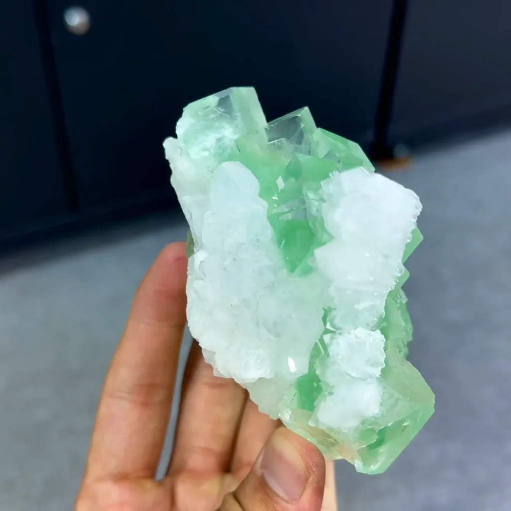 Natural Green Cubic Fluorite comes from Xianghualing,Hunan 105*99*60MM - image 3