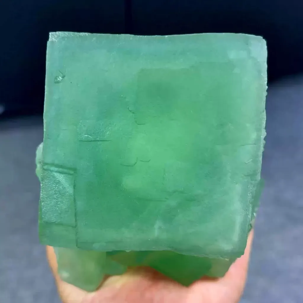 Natural Green Cubic Fluorite comes from Xianghualing,Hunan 115*115*100MM image