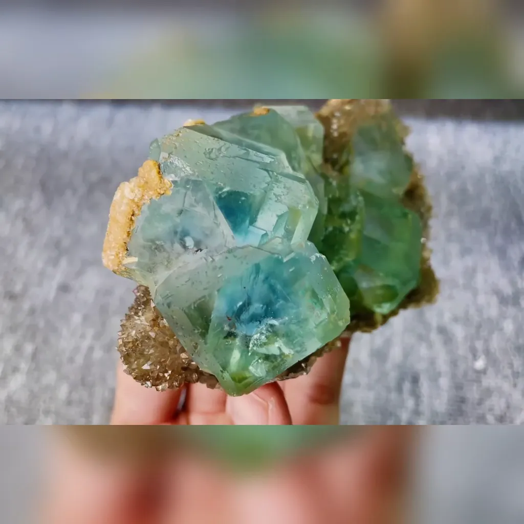 Natural Green Cubic Fluorite comes from Xianghualing,Hunan 125*75*50MM - image 4
