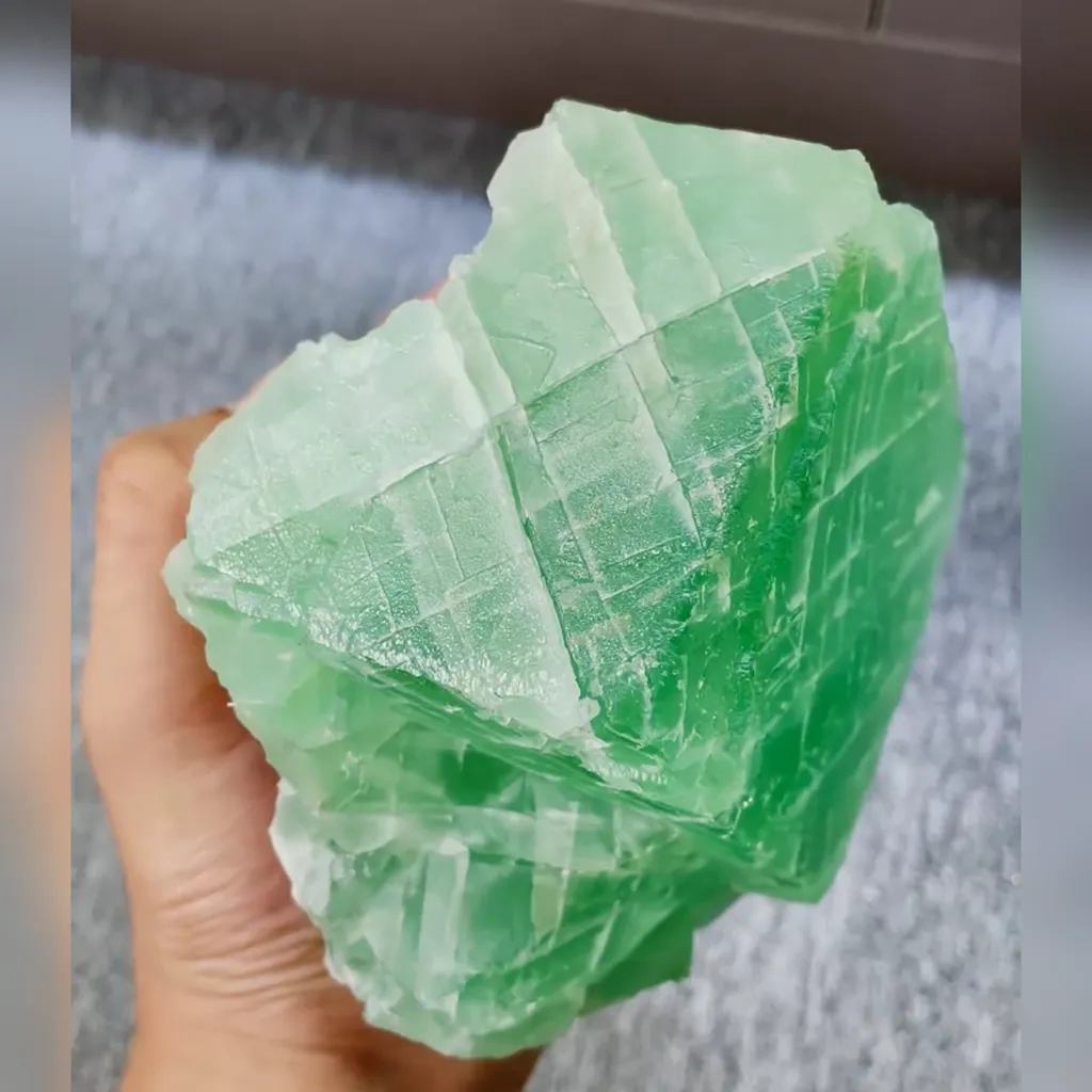 Natural Green Cubic Fluorite comes from Xianghualing,Hunan 130*130*100MM - image 4