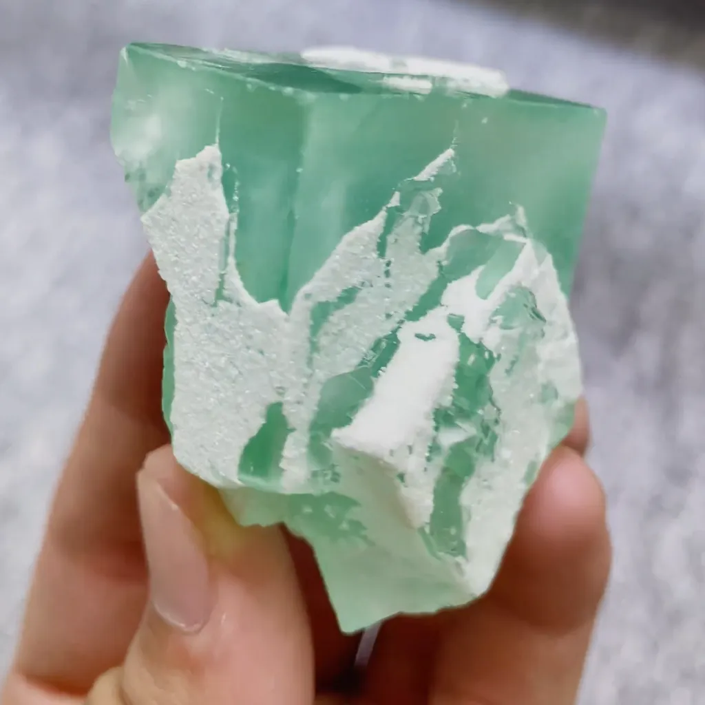 Natural Green Cubic Fluorite comes from Xianghualing,Hunan 40*45*30MM - image 4
