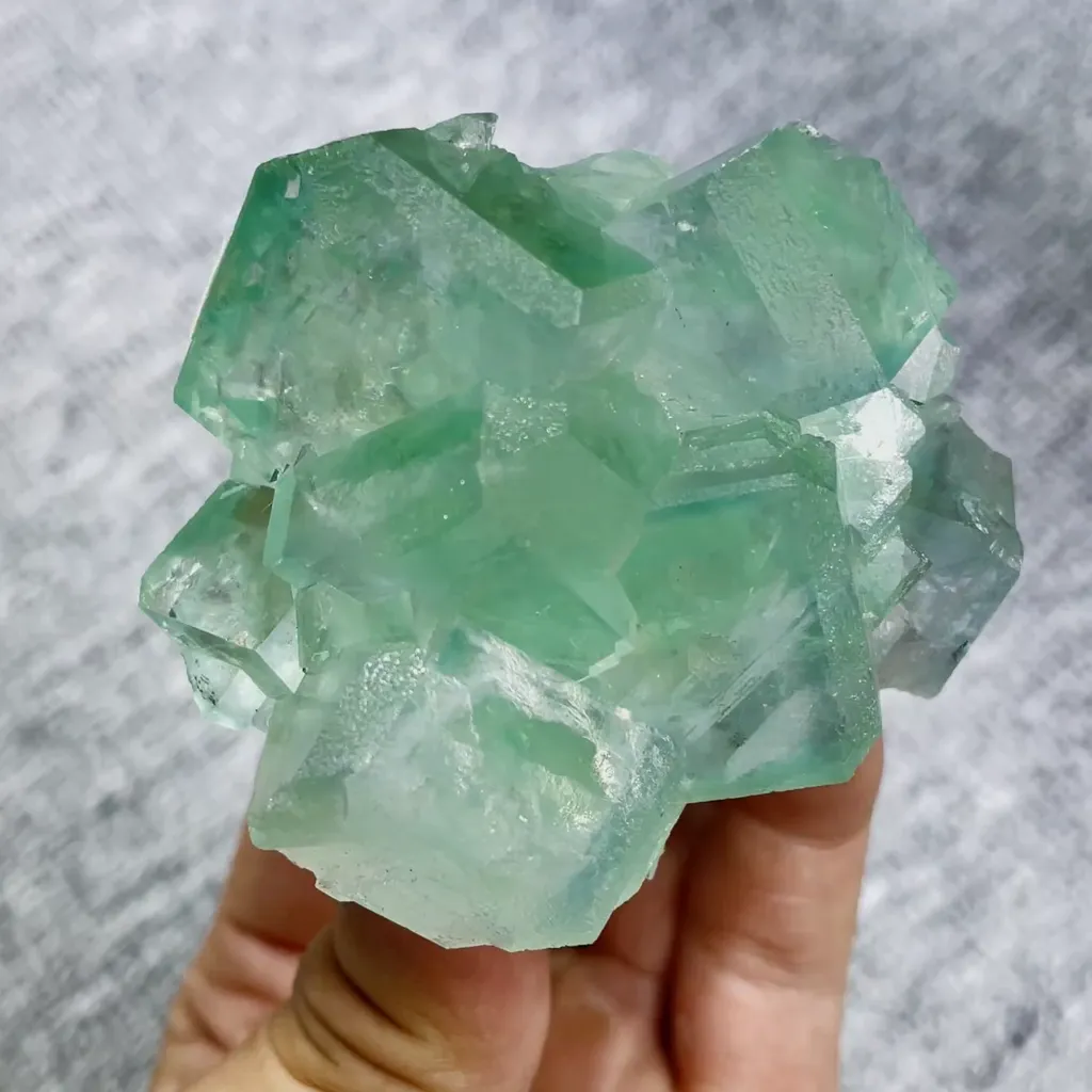 Natural Green Cubic Fluorite comes from Xianghualing,Hunan 55*65*50MM - image 6