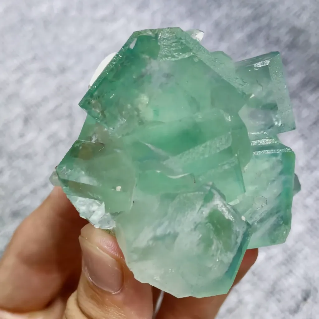 Natural Green Cubic Fluorite comes from Xianghualing,Hunan 55*65*50MM - image 4