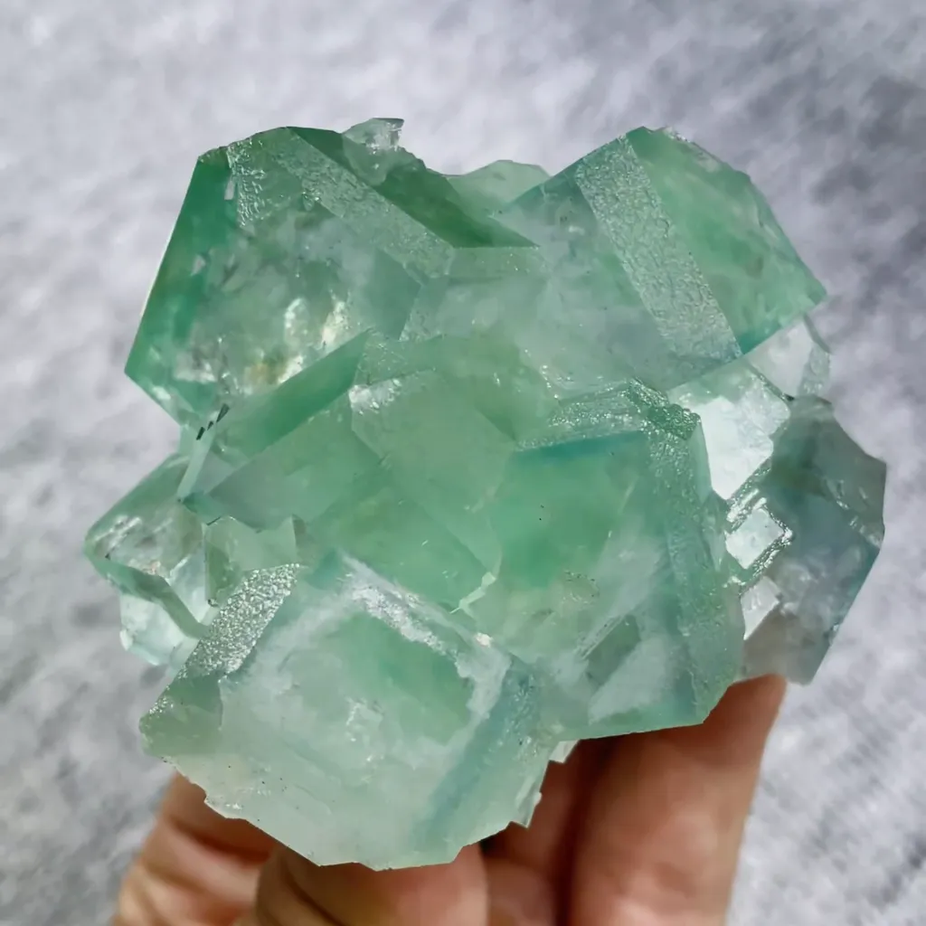 Natural Green Cubic Fluorite comes from Xianghualing,Hunan 55*65*50MM - image 5