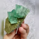 Natural Green Cubic Fluorite comes from Xianghualing,Hunan 55*70*30MM - image 3