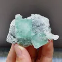Natural Green Cubic Fluorite comes from Xianghualing,Hunan 60*40*20MM - image 1