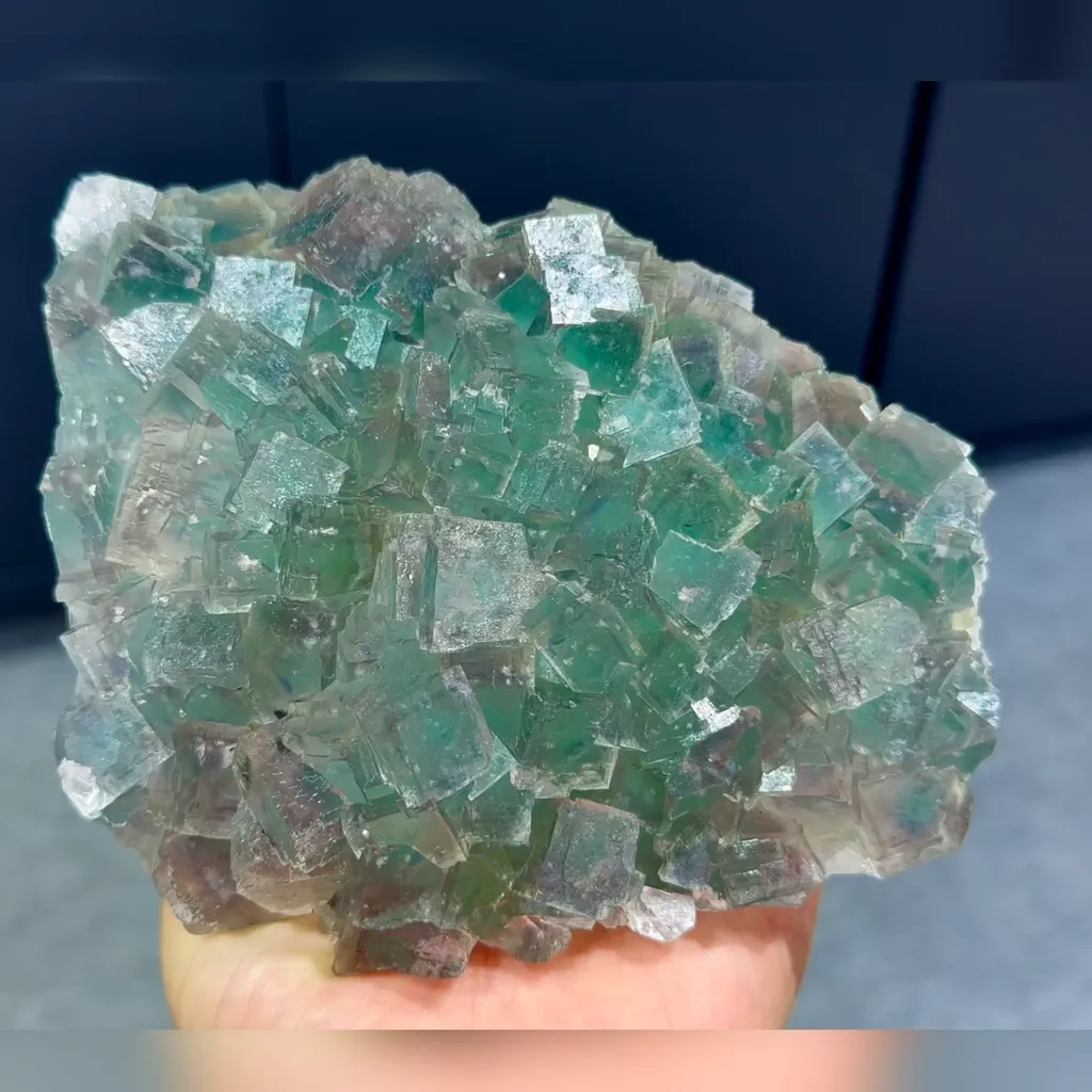 Natural Green Cubic Fluorite comes from Zhejiang,China 140*110*40MM image