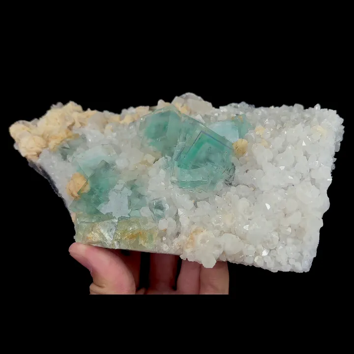 Natural Green Cubic Fluorite, Dolomite, Calcite, and Quartz, Mineral Specimen:Yaogangxian,Hunan (190*100*50MM) - image 4
