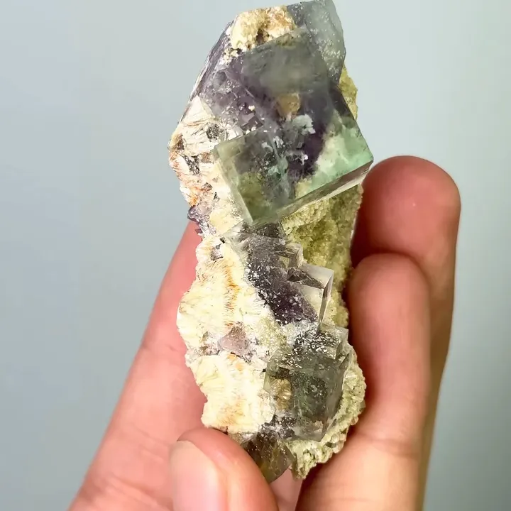 Natural Green Cubic Fluorite & Mica,Mineral Specimen:Inner Mongolia,China (30*60*25mm) - image 4