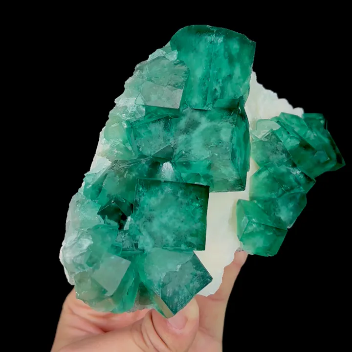 Natural Green Cubic Fluorite, Mineral Specimen: Madagascar (160*100*55MM) image