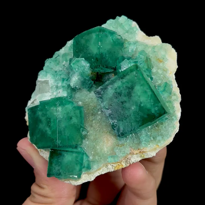 Natural Green Cubic Fluorite, Mineral Specimen: Madagascar (75*85*35MM) - image 2