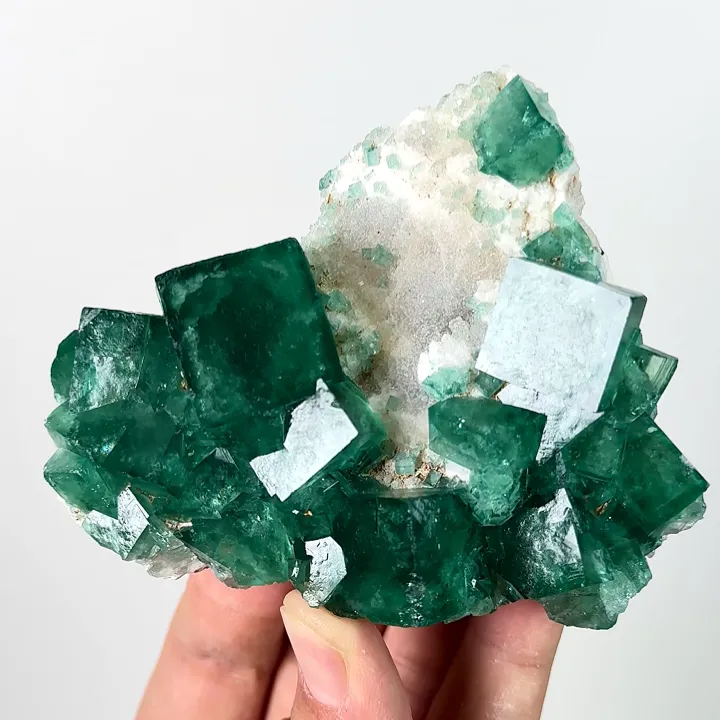Natural Green Cubic Fluorite, Mineral Specimen: Madagascar (95*75*30MM) - image 3