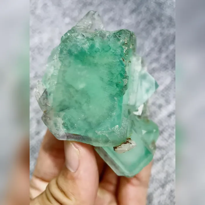 Natural Green Cubic Fluorite, ,Mineral Specimen: Xianghualing,Hunan (35*70*55mm) image