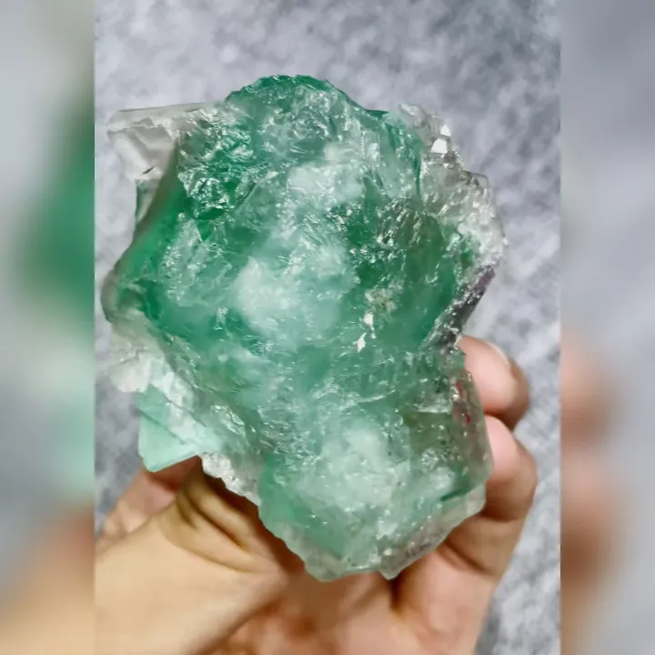 Natural Green Cubic Fluorite, ,Mineral Specimen: Xianghualing,Hunan (35*70*55mm) - image 4