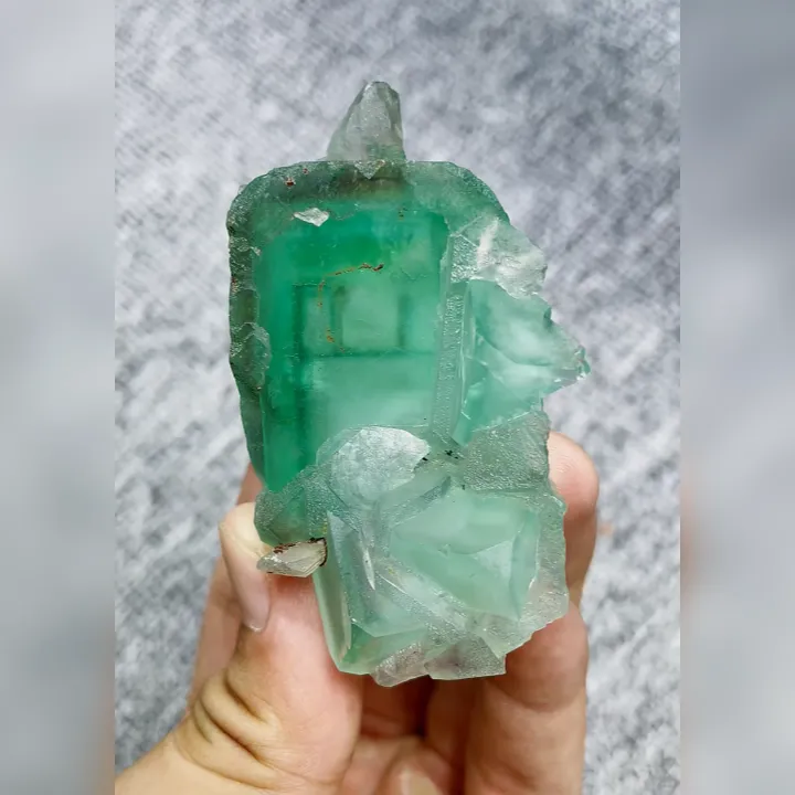 Natural Green Cubic Fluorite, ,Mineral Specimen: Xianghualing,Hunan (35*70*55mm) - image 5