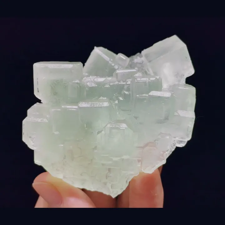 Natural Green Cubic Fluorite, Mineral Specimen: Xianghualing,Hunan (60*55*45MM) image