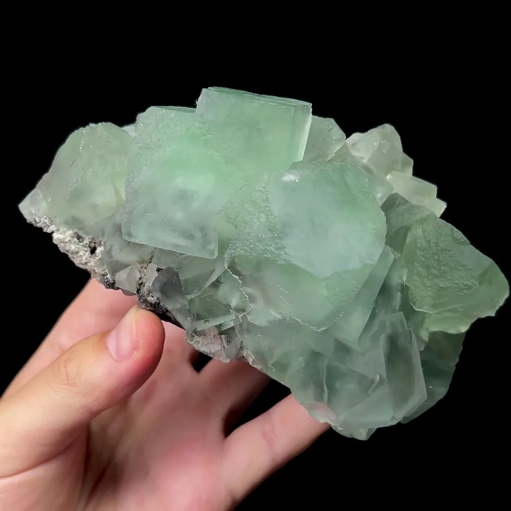 Natural Green Cubic Fluorite Mineral Specimen,High Quality Specimen,XIANGHUALING,HUNAN,CHINA(120*75*55mm) image