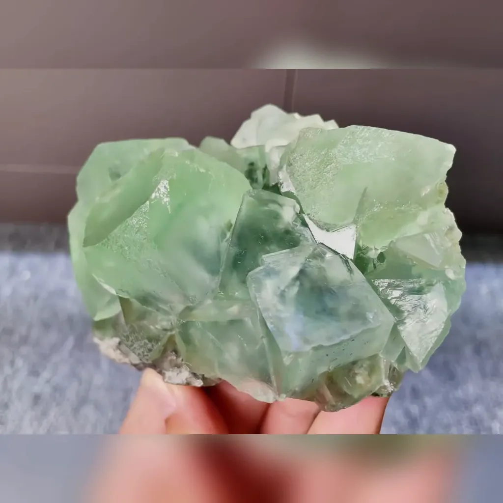 Natural Green Cubic Fluorite Mineral Specimen,High Quality Specimen,XIANGHUALING,HUNAN,CHINA(120*75*55mm) - image 3