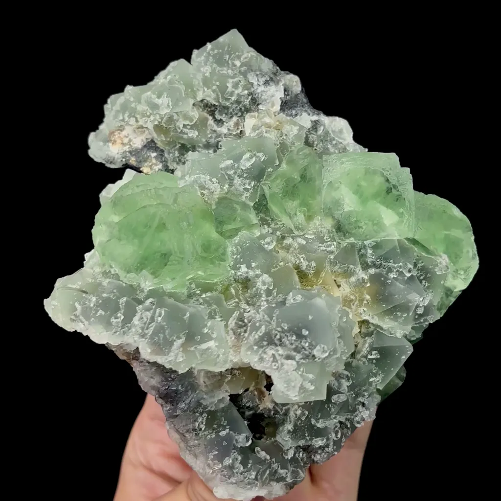 Natural Green Cubic Fluorite Mineral Specimen,High Quality Specimen,XIANGHUALING,HUNAN,CHINA(123*106*63mm) image