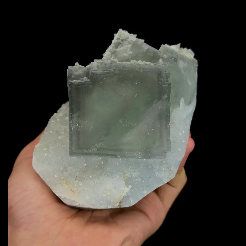 Natural Green Cubic Fluorite Mineral Specimen,High Quality Specimen,XIANGHUALING,HUNAN,CHINA(135*93*80mm) image