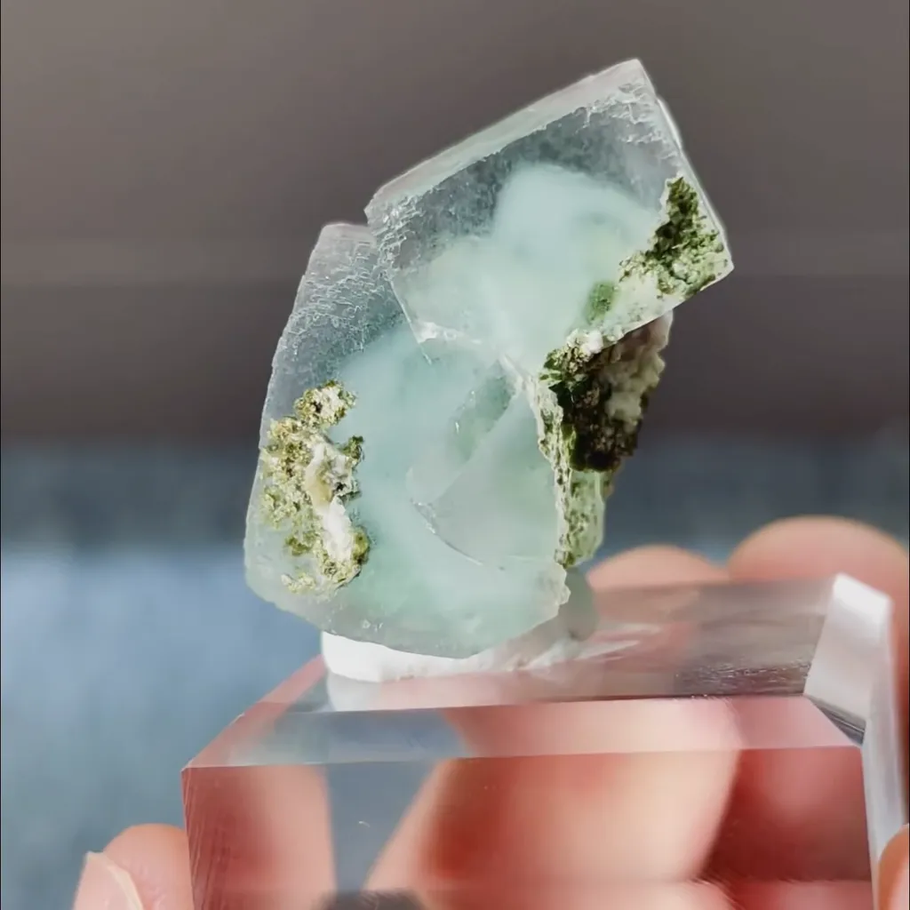 Natural Green Cubic Fluorite Mineral Specimen,High Quality Specimen,XIANGHUALING,HUNAN,CHINA(20*25*15mm) - image 4