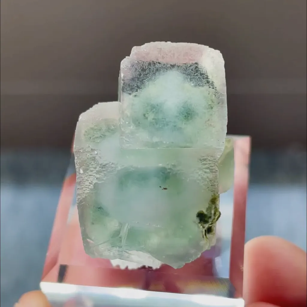 Natural Green Cubic Fluorite Mineral Specimen,High Quality Specimen,XIANGHUALING,HUNAN,CHINA(20*25*15mm) - image 2