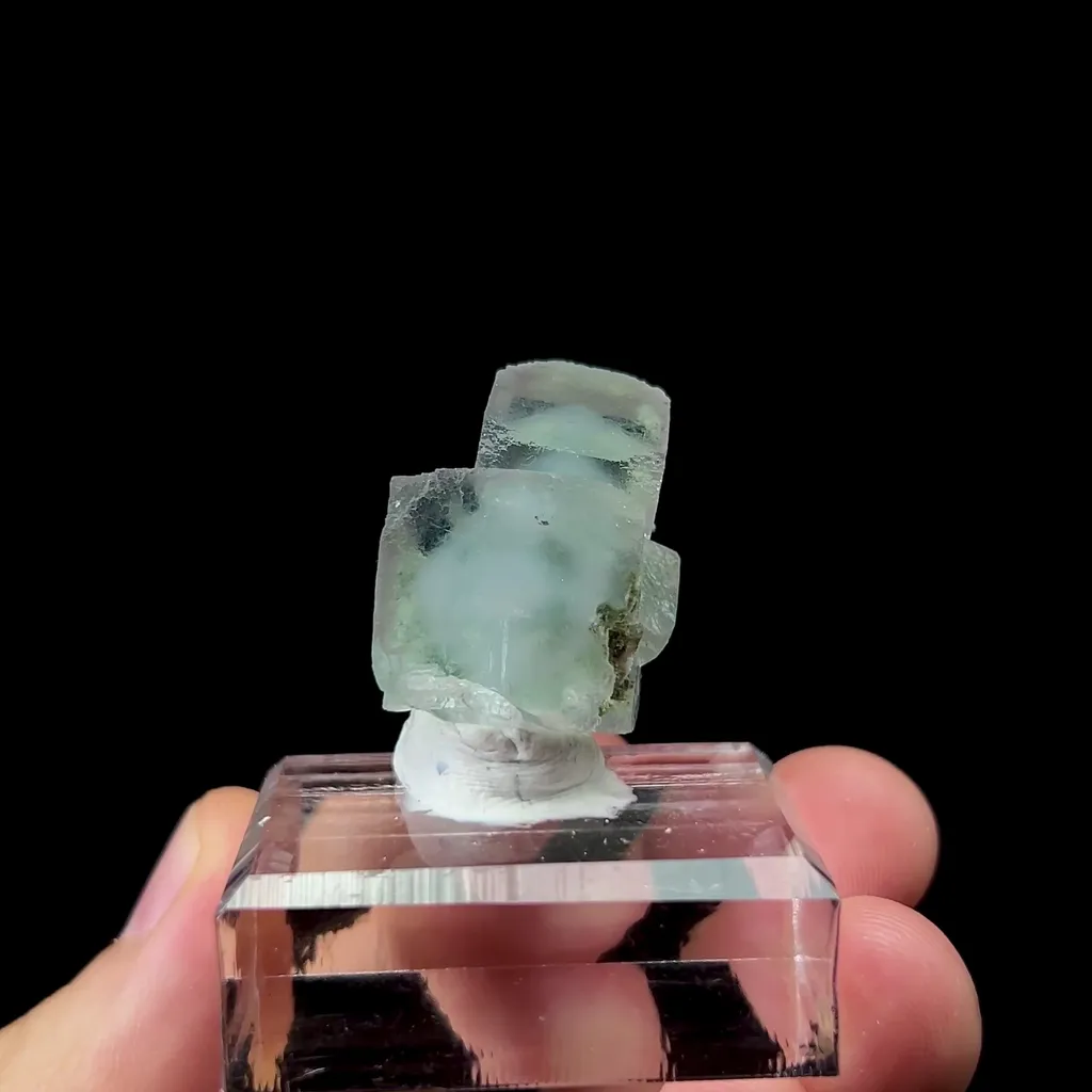 Natural Green Cubic Fluorite Mineral Specimen,High Quality Specimen,XIANGHUALING,HUNAN,CHINA(20*25*15mm) image