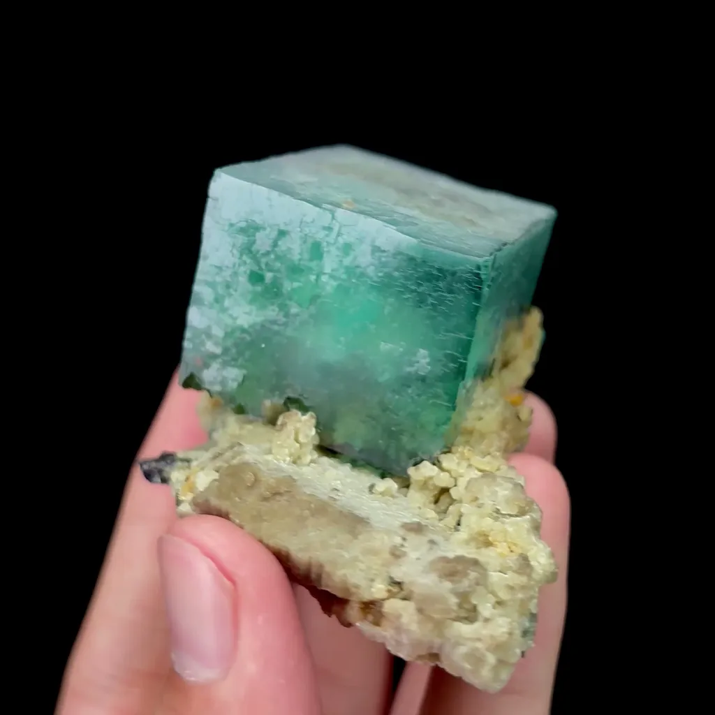 Natural Green Cubic Fluorite Mineral Specimen,High Quality Specimen,XIANGHUALING,HUNAN,CHINA(70*50*30mm) image