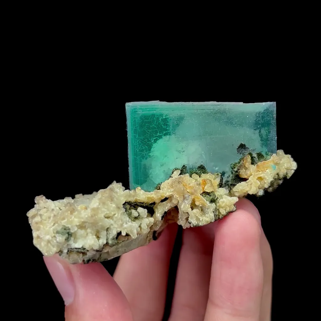 Natural Green Cubic Fluorite Mineral Specimen,High Quality Specimen,XIANGHUALING,HUNAN,CHINA(70*50*30mm) - image 5
