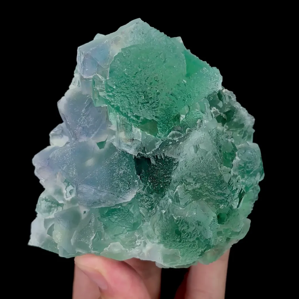 Natural Green Cubic Fluorite Mineral Specimen,High Quality Specimen,ZHEJIANG,CHINA(94*92*47mm) image