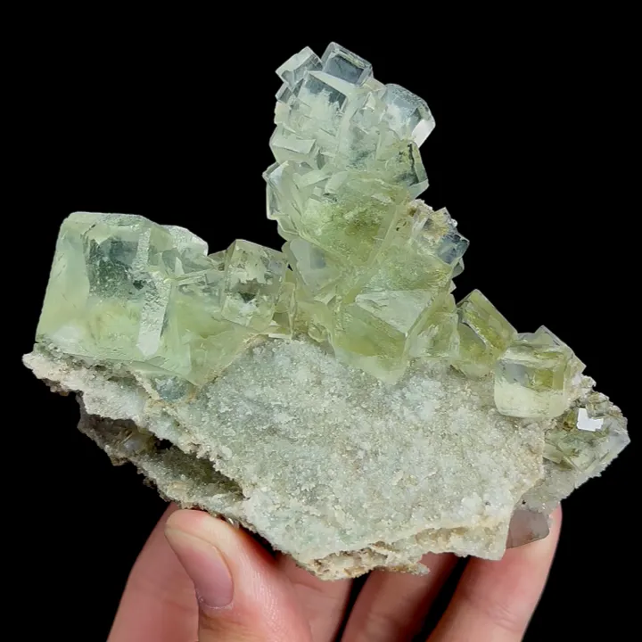 Natural Green Cubic Fluorite, Mineral Specimen:Xianghualing,Hunan (100*80*45MM) - image 4