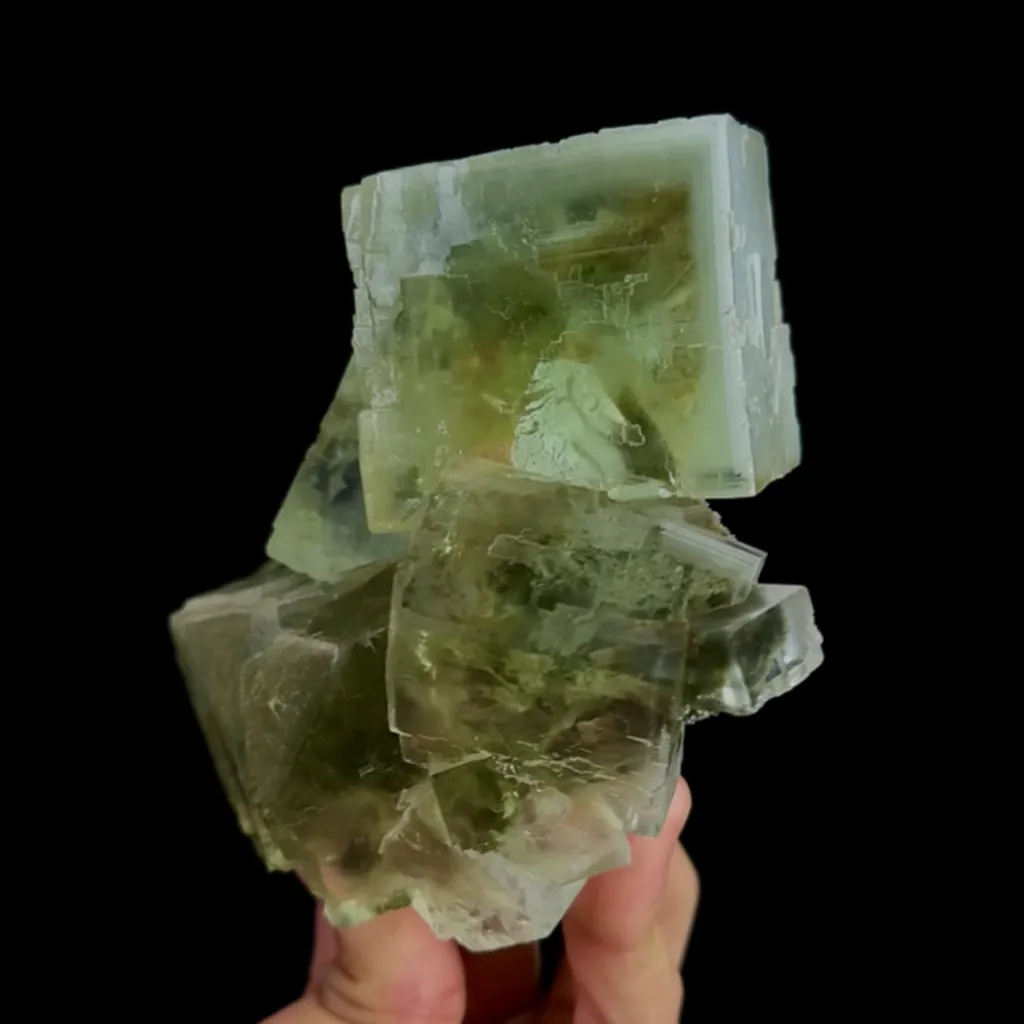 Natural Green Cubic Fluorite, Mineral Specimen:Xianghualing,Hunan (115*115*40MM) image
