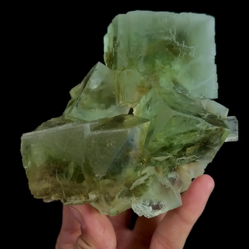 Natural Green Cubic Fluorite, Mineral Specimen:Xianghualing,Hunan (115*115*40MM) - image 3