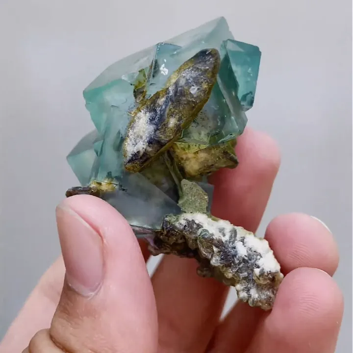 Natural Green Cubic Fluorite, Mineral Specimen:Xianghualing,Hunan (45*55*30mm) - image 6