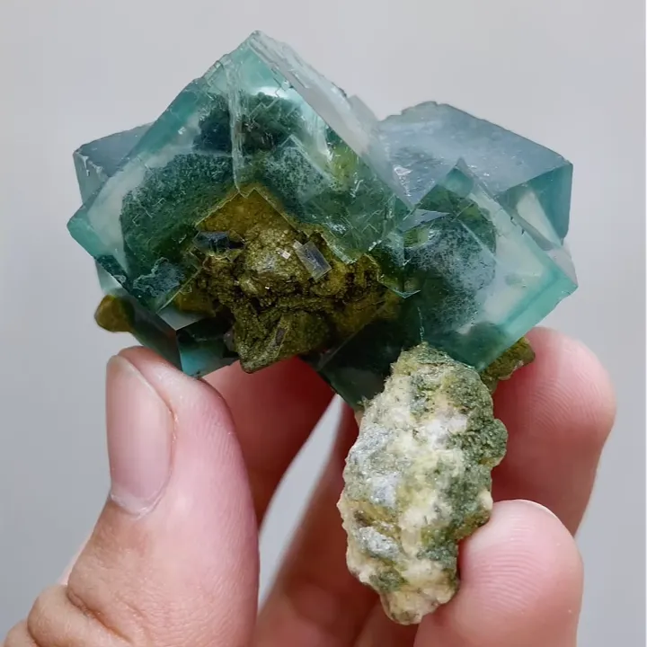 Natural Green Cubic Fluorite, Mineral Specimen:Xianghualing,Hunan (45*55*30mm) - image 8