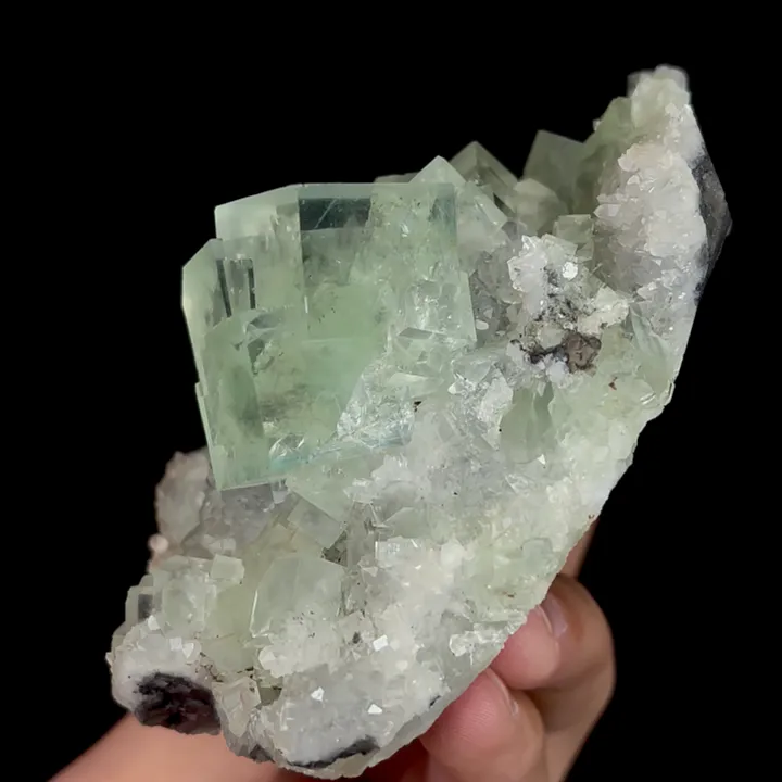 Natural Green Cubic Fluorite, Mineral Specimen:Zhejiang,China (105*70*55MM) - image 3