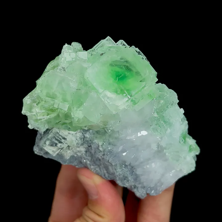 Natural Green Cubic Fluorite, Mineral Specimen:Zhejiang,China (90*70*50MM) - image 2