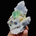 Natural Green Cubic Fluorite & Quartz, Mineral Specimen: Fujian,China (65*90*65MM) - image 3