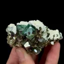 Natural Green Cubic Fluorite with Arsenopyrite and Dolomite, Mineral Specimen:Yaogangxian,Hunan (65*40*35MM) - image 4