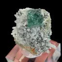 Natural Green Cubic Fluorite with Bismuthinite and Quartz Cluster, Mineral Specimen:Yaogangxian,Hunan (45*25*40MM) - image 2
