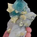 Natural Green Cubic Fluorite with Dolomite and Quartz, Mineral Specimen:Yaogangxian,Hunan (90*65*40MM) - image 3